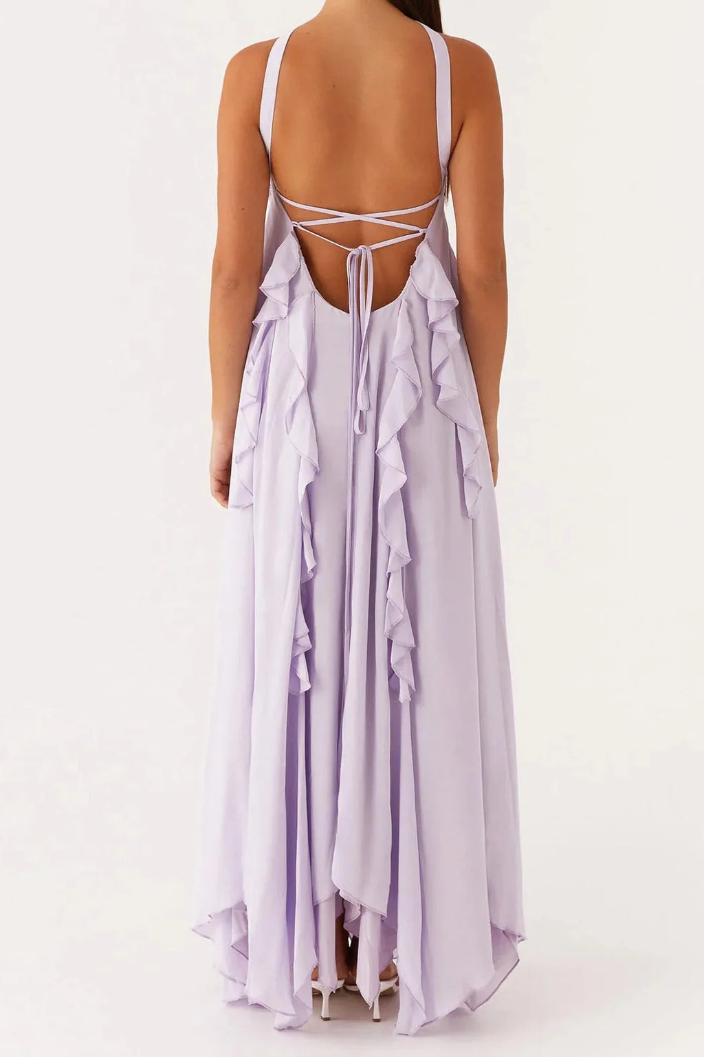 Elegant Sleeveless Backless A-Line Maxi Dress