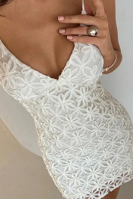 Hollow Out Sleeveless Slim Mini Dress