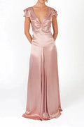 Elegant Slim Sleeveless Lace-Up V-Neck Backless Maxi Dress