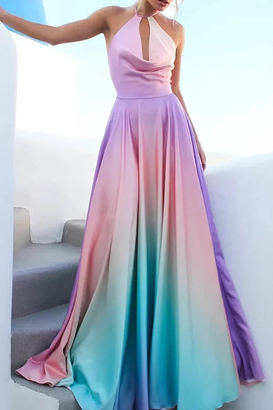Printed Off Shoulder Sleeveless Pleated Maxi Dress