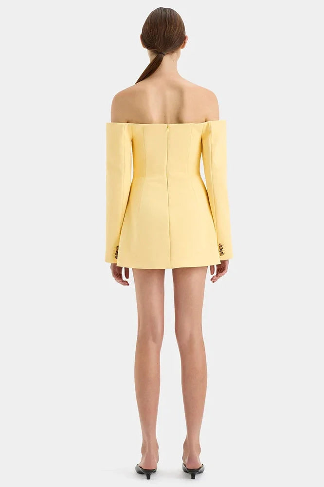 Off-shoulder Strapless Long Sleeve Backless Mini Dress