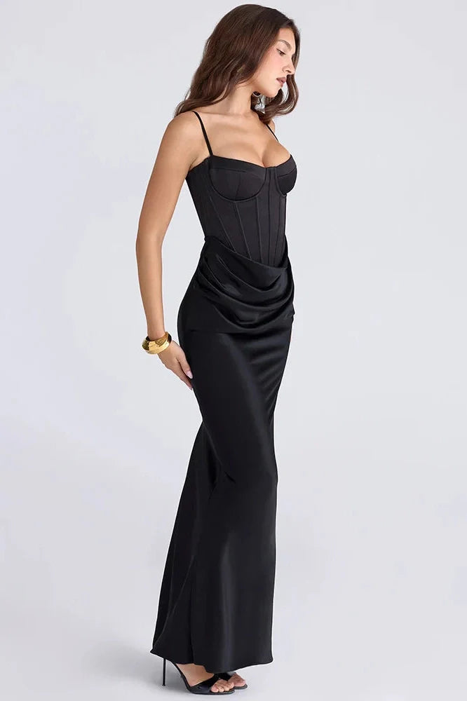 Spaghetti Strap Backless Sleeveless High Waist Maxi Dress