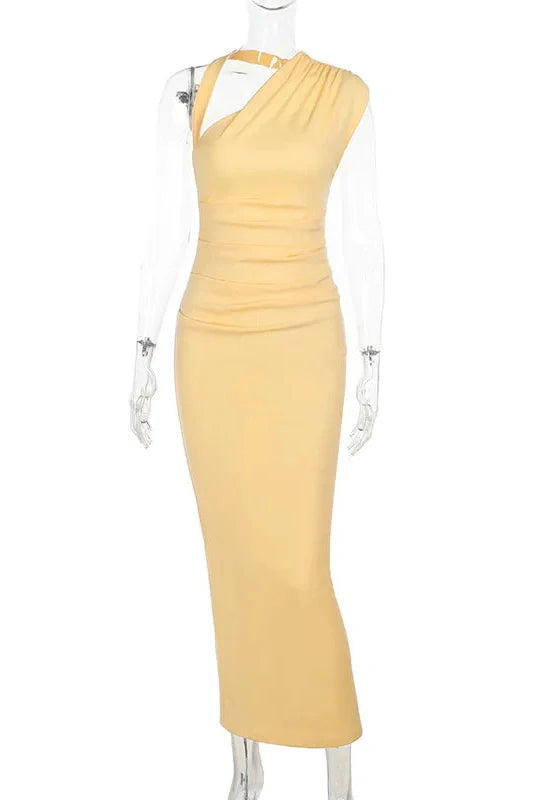 Elegant Backless Bodycon Slit Maxi Dress