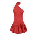 Polka Dot Scarf Ribbon Mini Dress