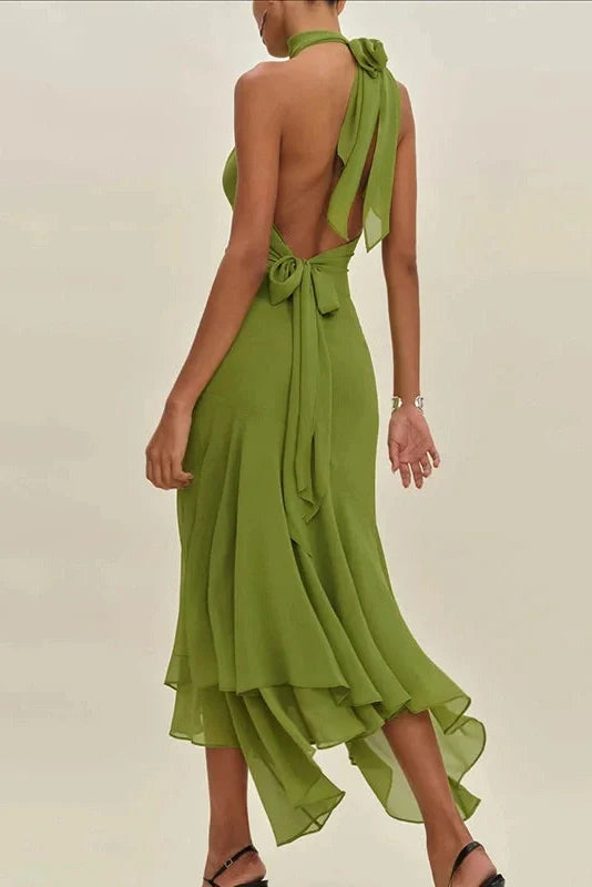 Elegant Hollow Out Sleeveless Slim  Backless Maxi Dress