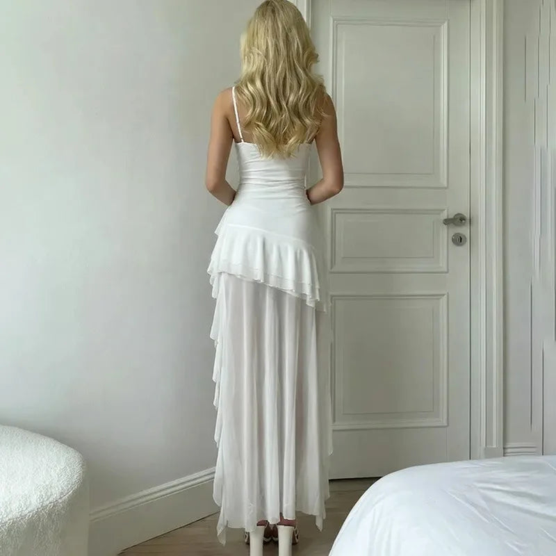 Elegant V-Neck Patchwork Maxi Dress