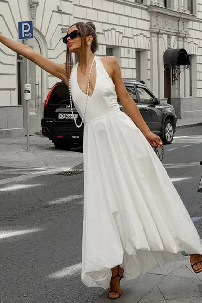 Elegant Sleeveless A-Line Bodycon Maxi Dress