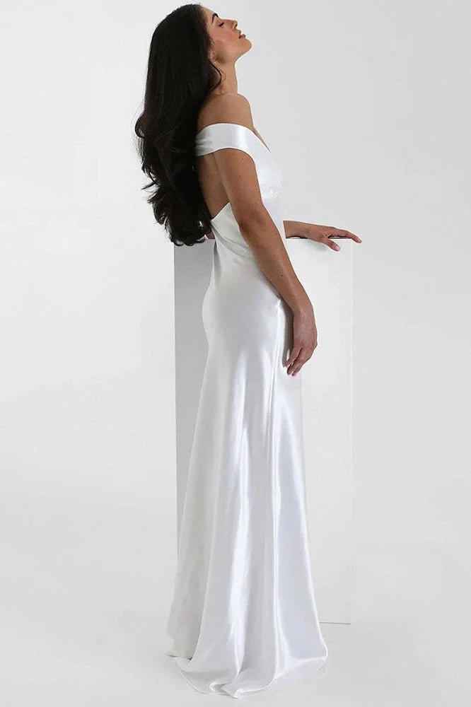 Off-Shoulder Backless Strapless Sleeveless High Waist Maxi Dress