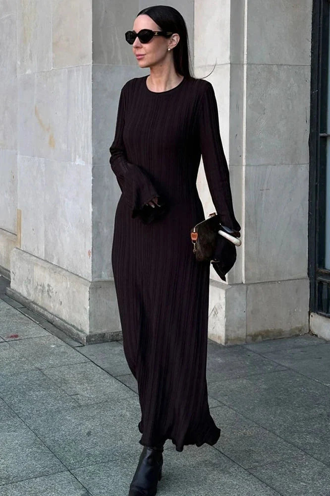 Elegant Knitted High Waist Bodycon Maxi Dress