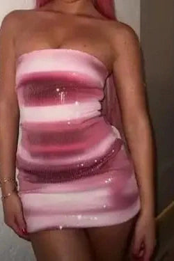 Elegant Strapless Sleeveless Mini Dress