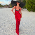 Elegant Lace Backless Slim Maxi Dress