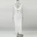 Hollow Out Patchwork Backless Sleeveless Maxi Dress