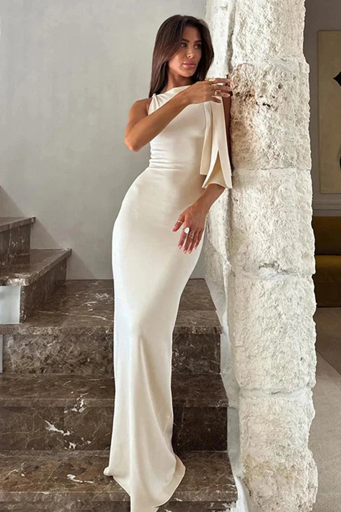 Lace-Up Slim Sleeveless Bodycon Maxi Dress