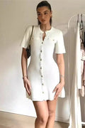 Short Sleeve Patchwork Loose Mini Dress