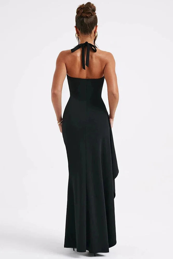 Deep V Neck Sleeveless Backless Split Bodycon Maxi Dress