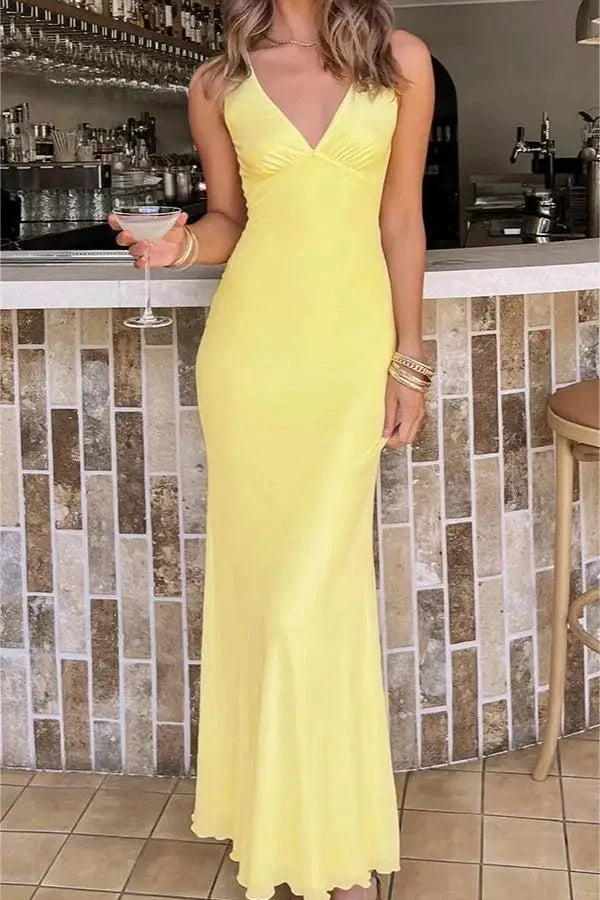 Sleeveless V-Neck Slim Fit Mini Dress