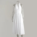 V Neck High Waist A-Line Maxi Dress