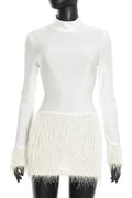 Elegant Turtleneck Slim Long Sleeve Mini Dress