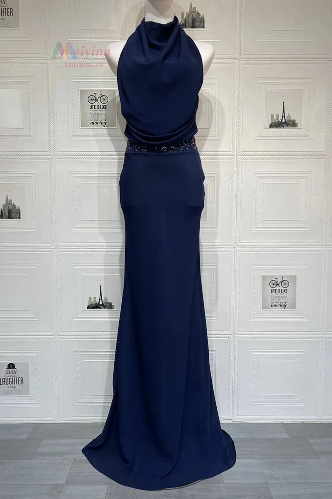 Backless Off-Shoulder Sleeveless Bodycon Maxi Dress