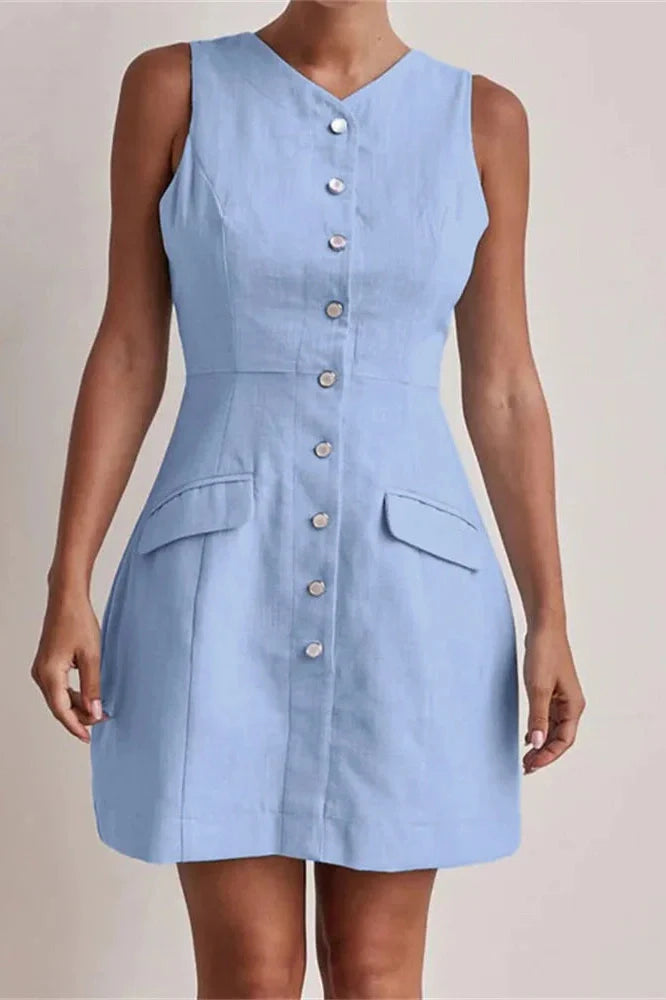 Patchwork Sleeveless Mini Dress
