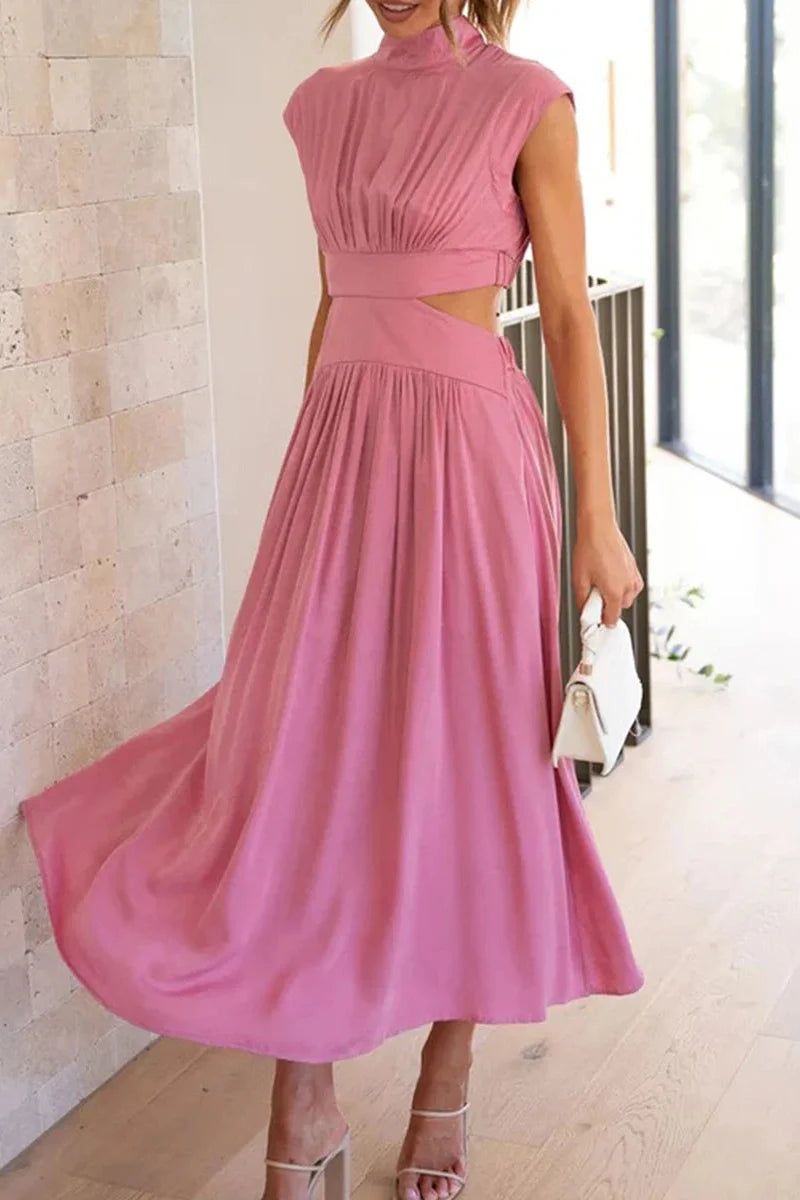 Hollow-Out Sleeveless Loose Maxi Dress