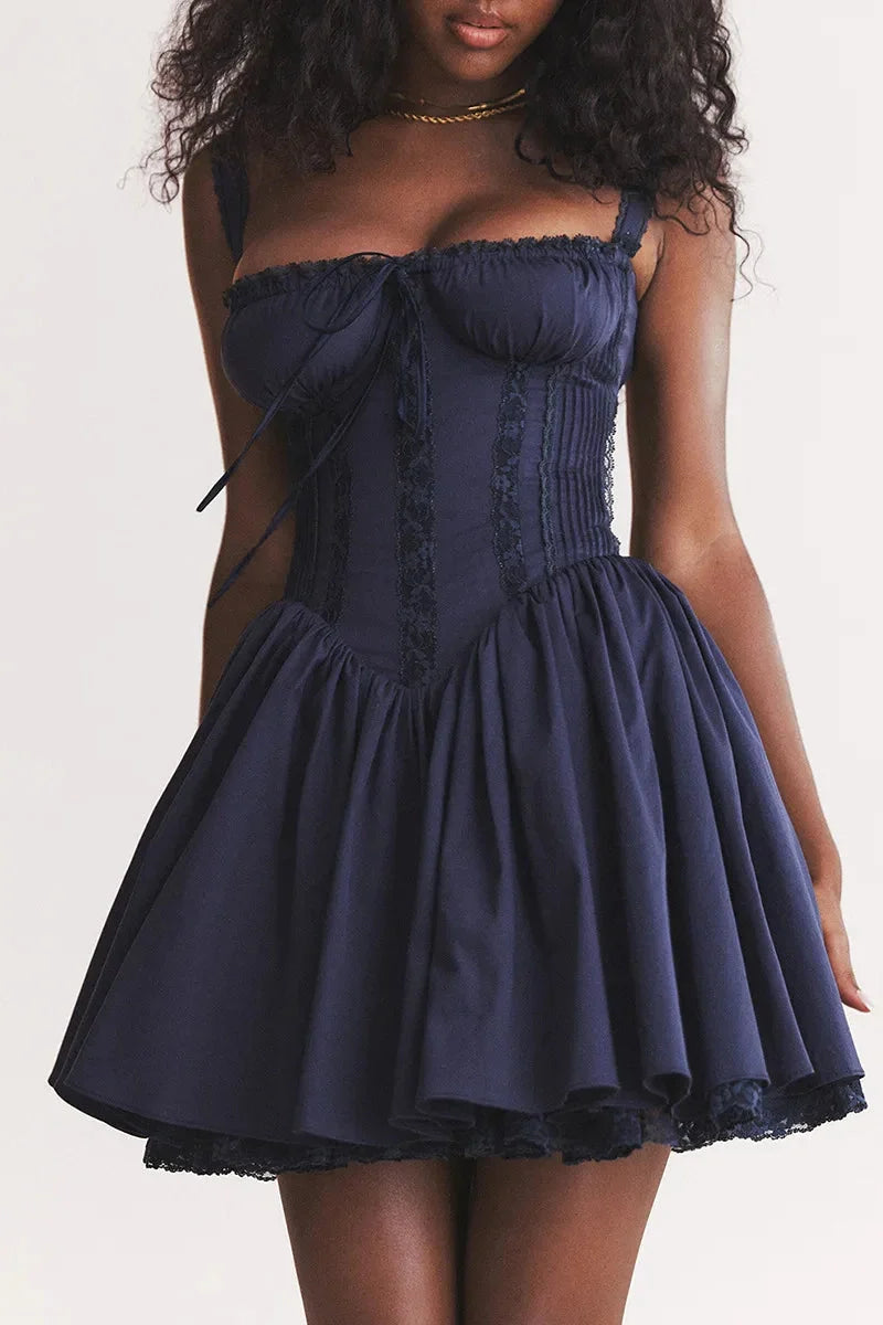 Elegant Spaghetti Strap Strapless Backless A-line Mini Dress