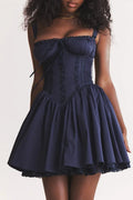 Elegant Spaghetti Strap Strapless Backless A-line Mini Dress