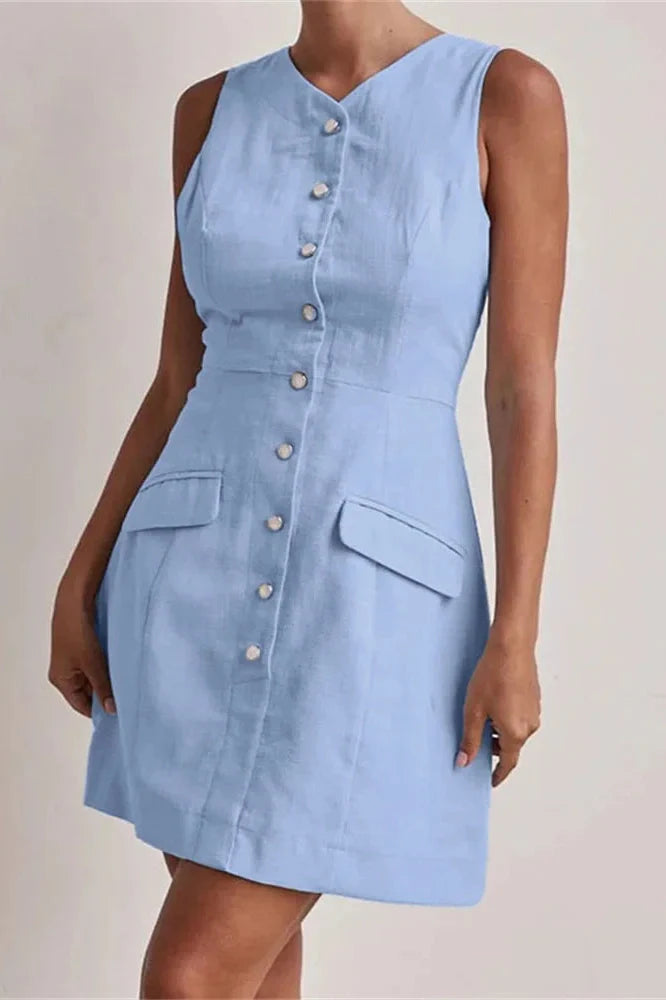 Patchwork Sleeveless Mini Dress