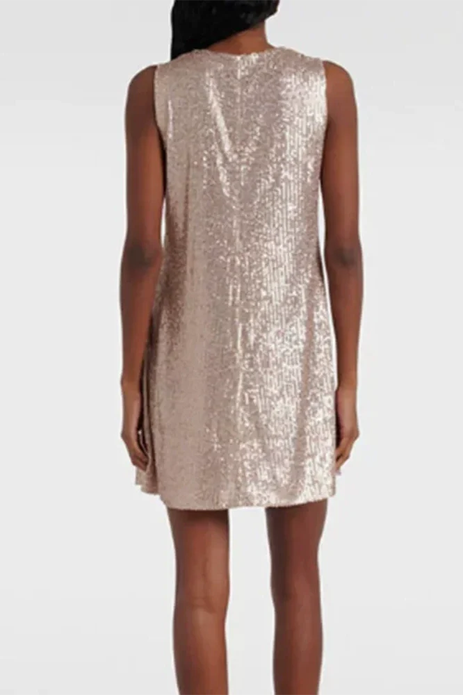 V-Neck Backless Slim Sleeveless Lace-Up Mini Dress