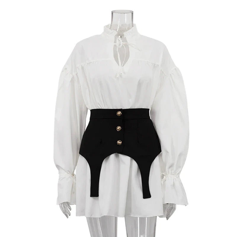 Flare Sleeve High Waist Mini Dress