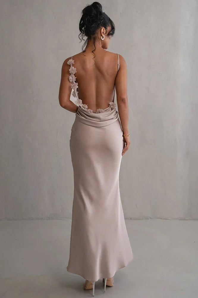 Backless Spaghetti Strap Sleeveless Maxi Dress