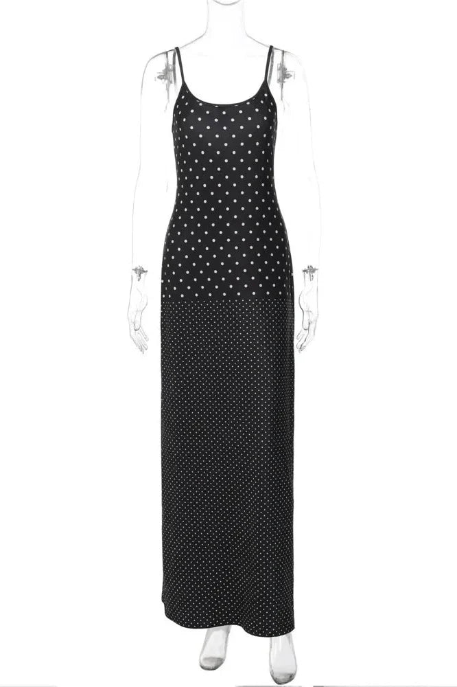 Spaghetti Strap Sleeveless Backless Bodycon Maxi Dress