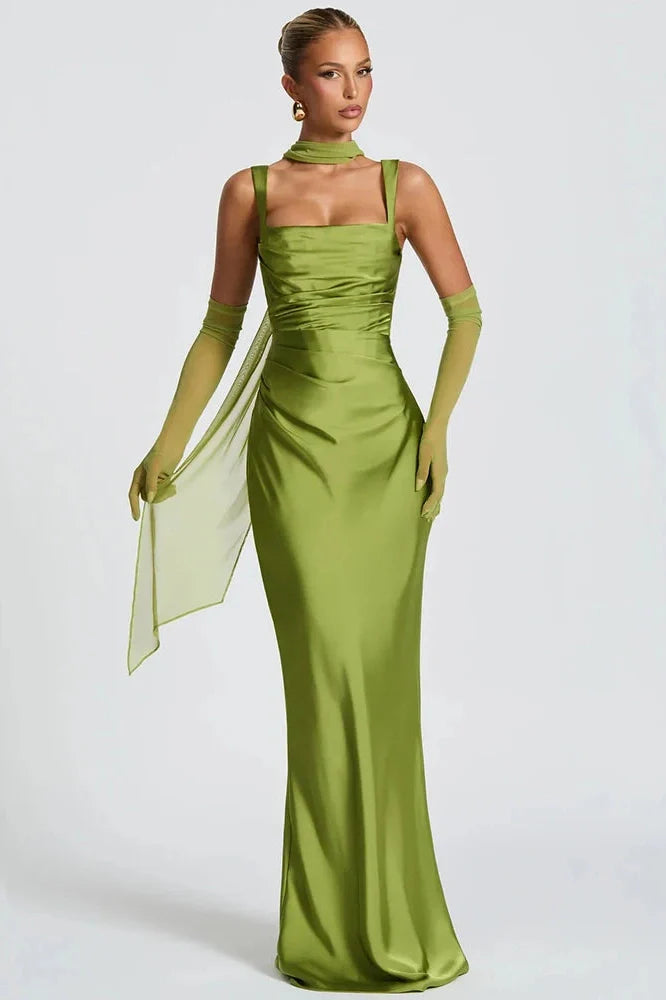 Backless Off-Shoulder Sleeveless Lace-Up Bodycon Maxi Dress