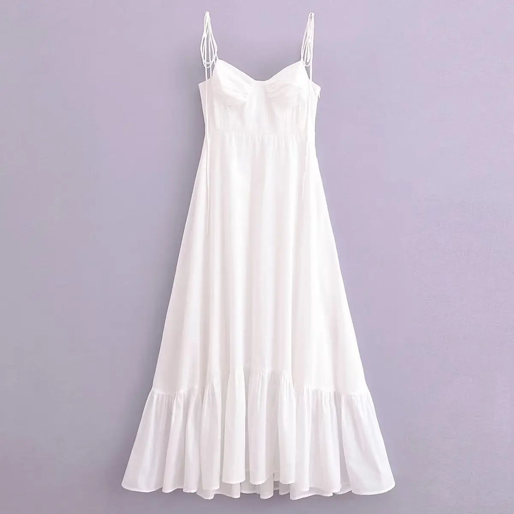 Pleated Sleeveless Zipper Maxi Dress