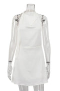 Backless High Waist Lace-Up Slim Mini Dress