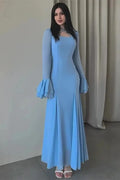 Patchwork Slim High Waist Maxi Dress