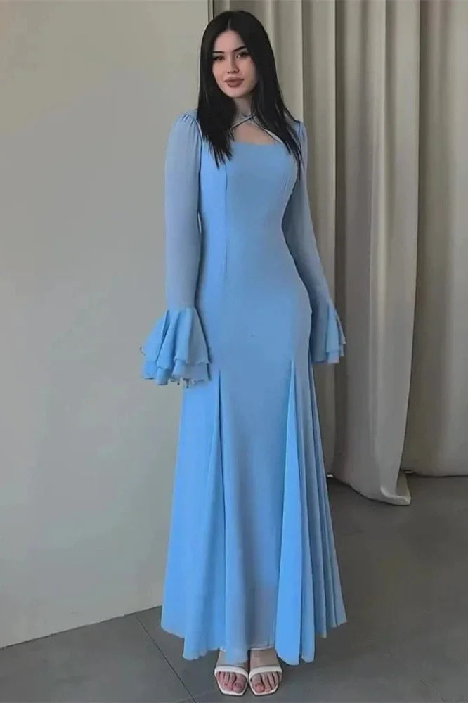 Patchwork Slim High Waist Maxi Dress