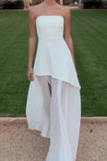 Off-Shoulder High Split Strapless Sleeveless Maxi Dress