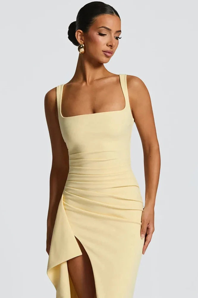 Spaghetti Strap Sleeveless Backless High Split Maxi Dress