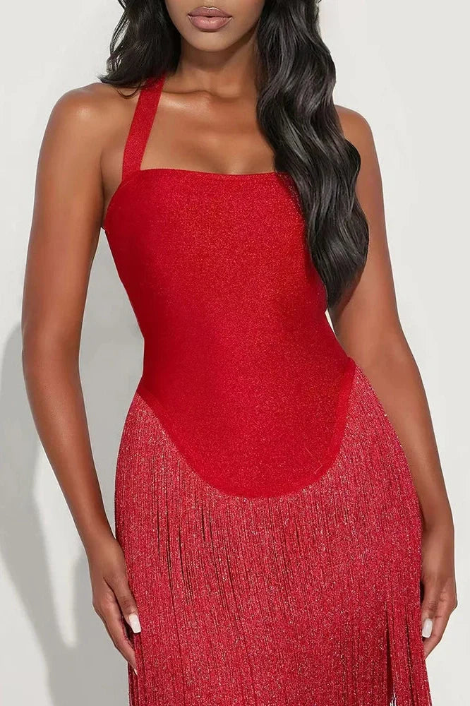 Hollow Out Sleeveless Backless Maxi Dress