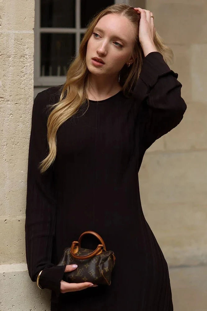 Elegant Knitted High Waist Bodycon Maxi Dress