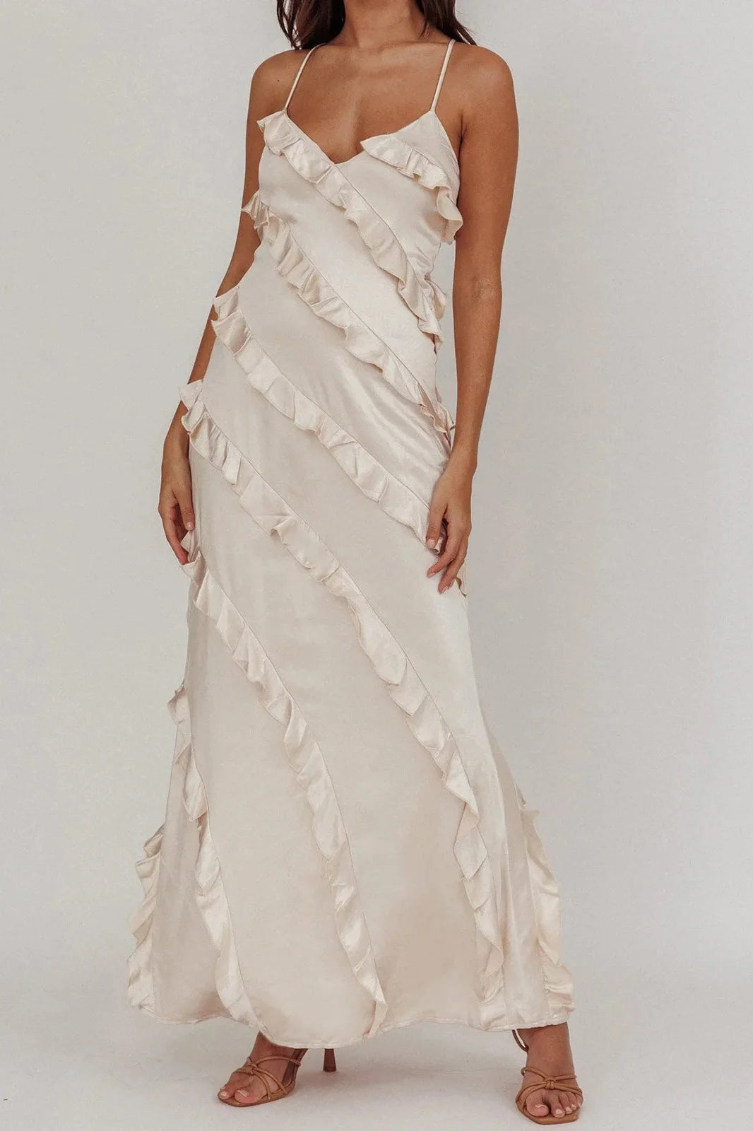 Sleeveless Spaghetti Strap Maxi Dress