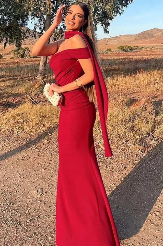 Off-Shoulder Backless Strapless Sleeveless Bodycon Maxi Dress