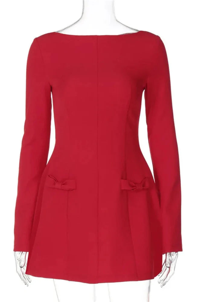 Long Sleeve High Waist Bodycon Mini Dress