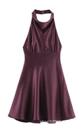 Backless Patchwork High Waist Mini Dress