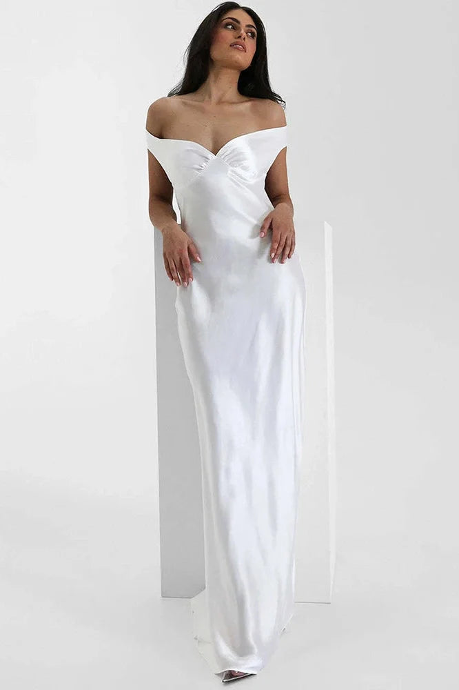 Off-Shoulder Backless Strapless Sleeveless High Waist Maxi Dress