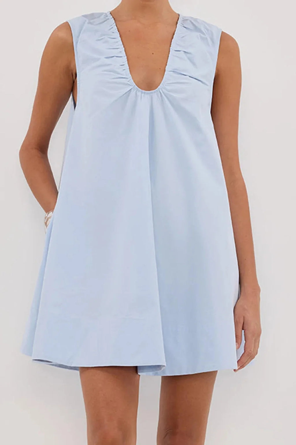 V-Neck Sleeveless Loose Mini Dress
