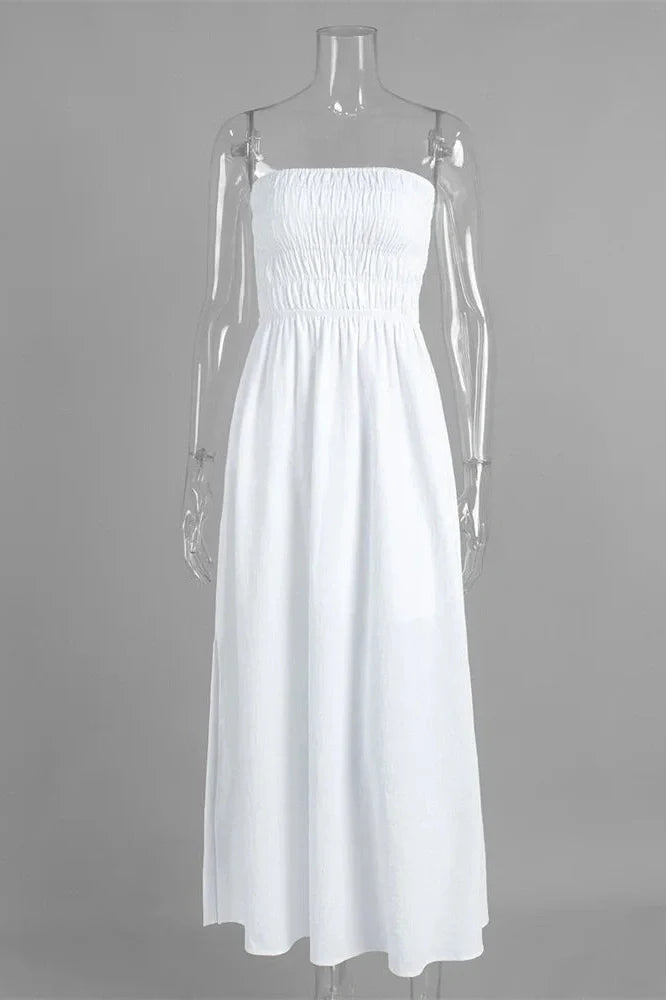 Backless Patchwork High Waist Maxi Dress