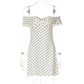 Polka Dot Off-Shoulder Backless Mini Dress