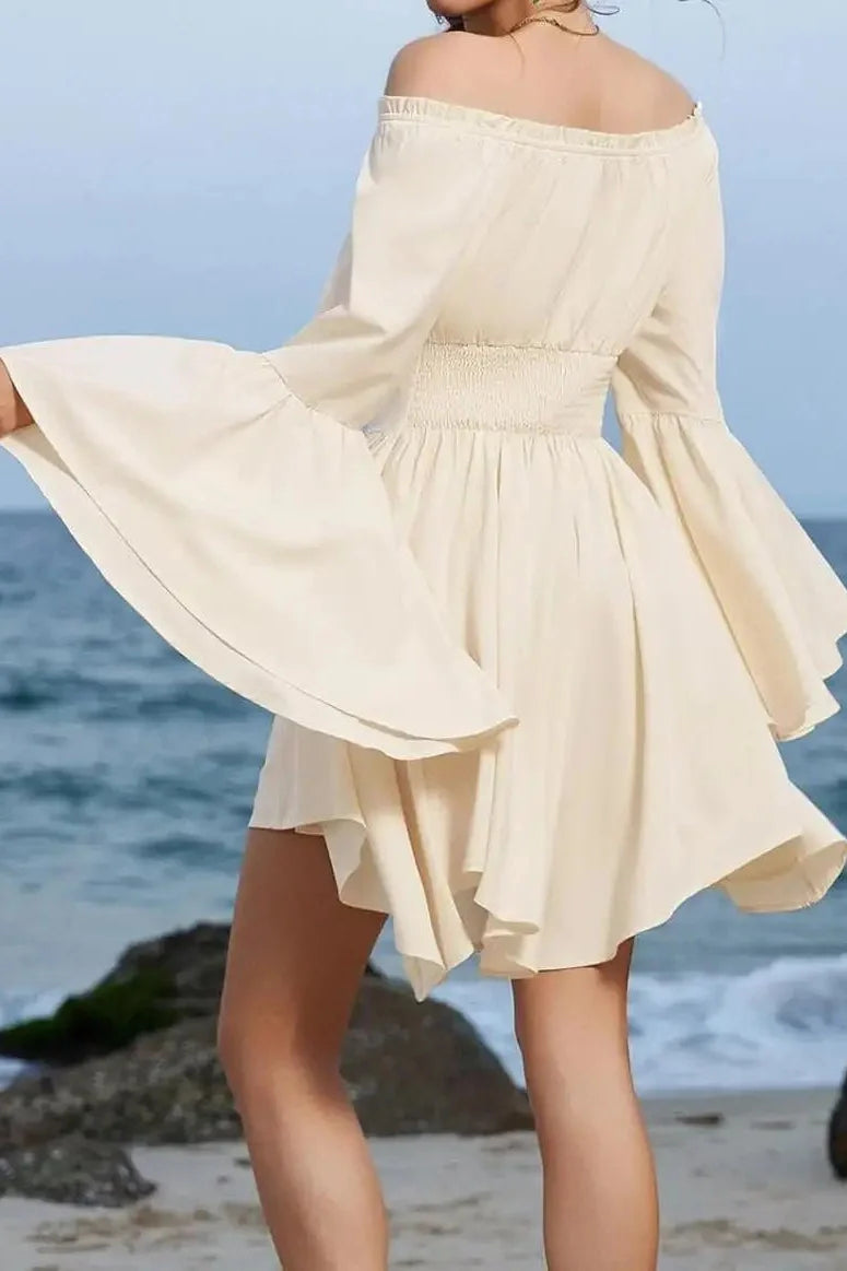 Strapless Slim Off-Shoulder High Waist Irregular Mini Dress